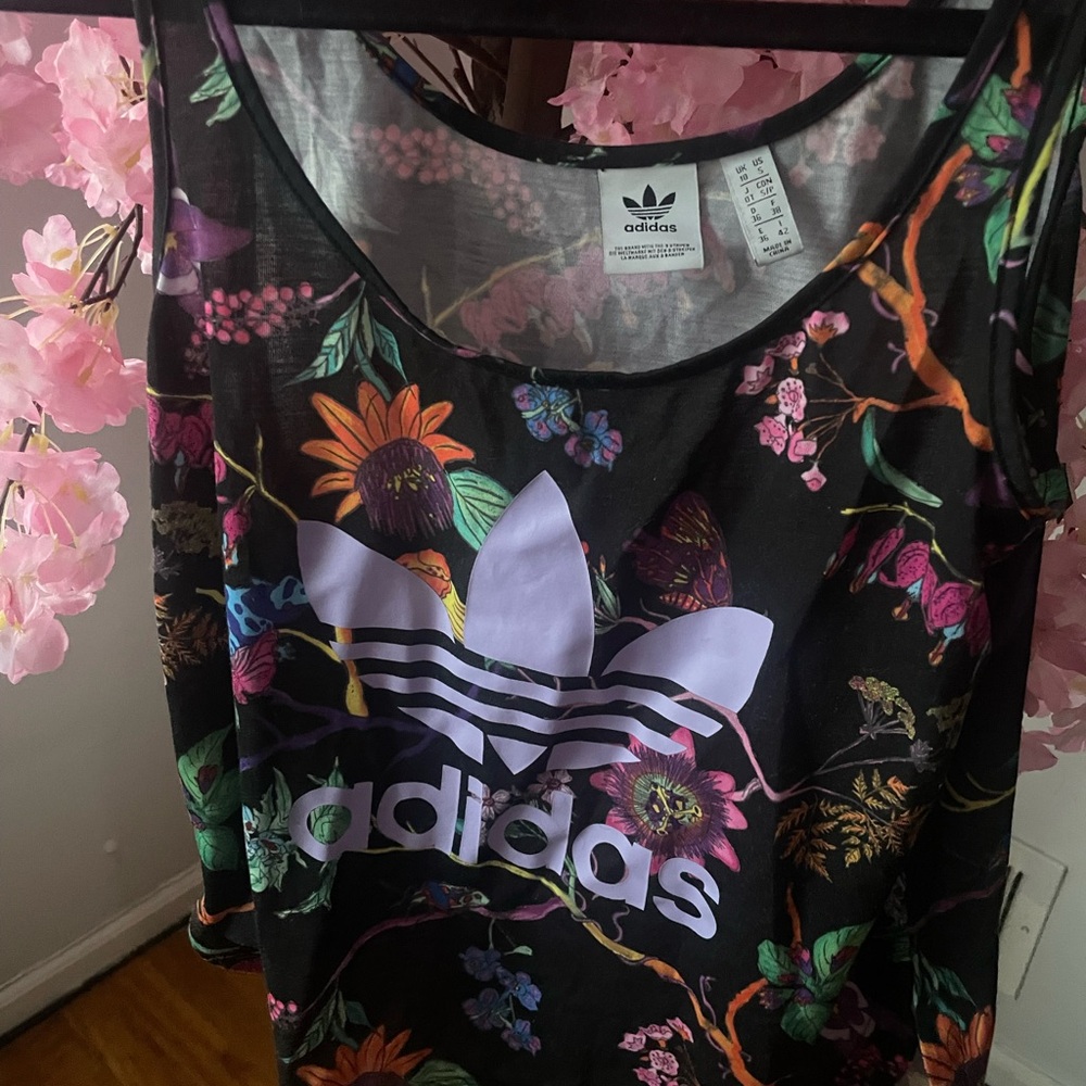 Adidas Women's Black Floral Tee